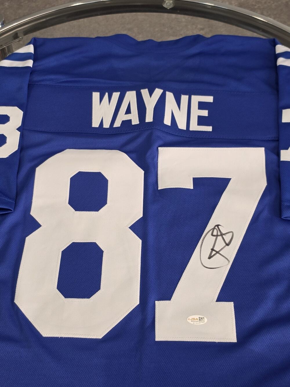 Reggie Wayne Autographed/Signed Jersey Jsa Blue Custom Jersey